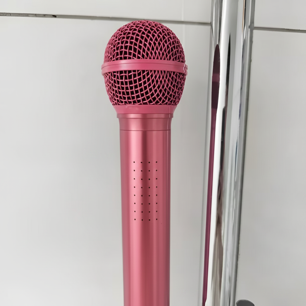 Metallic Microphone-Shaped Shower Head