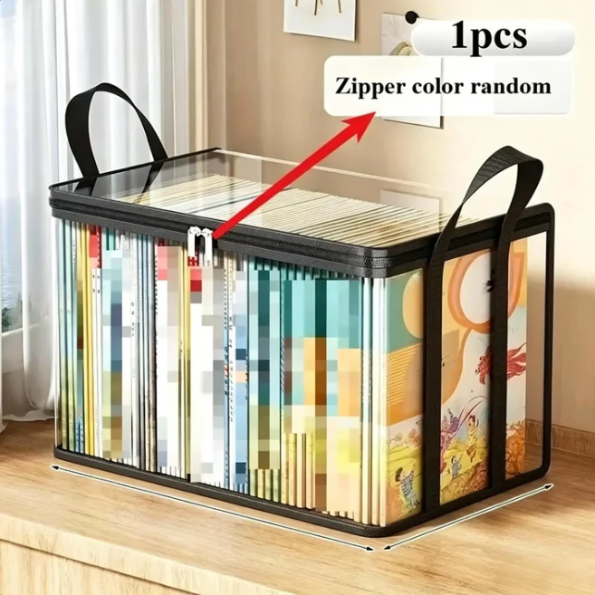 Large Transparent Storage Box With Zipper Lid