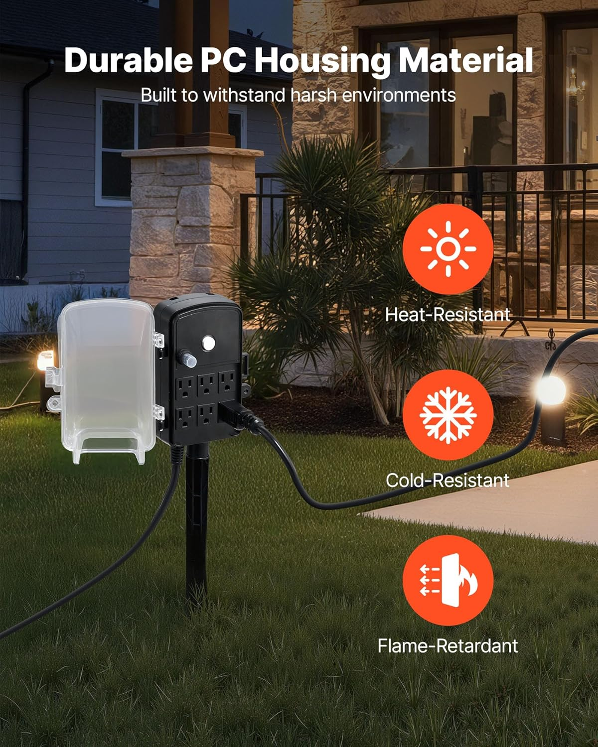 Outdoor Waterproof Multi-Socket Power Outlet