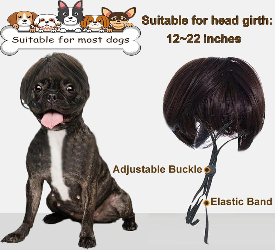 Fun Dog Wig with Adjustable Elastic Band