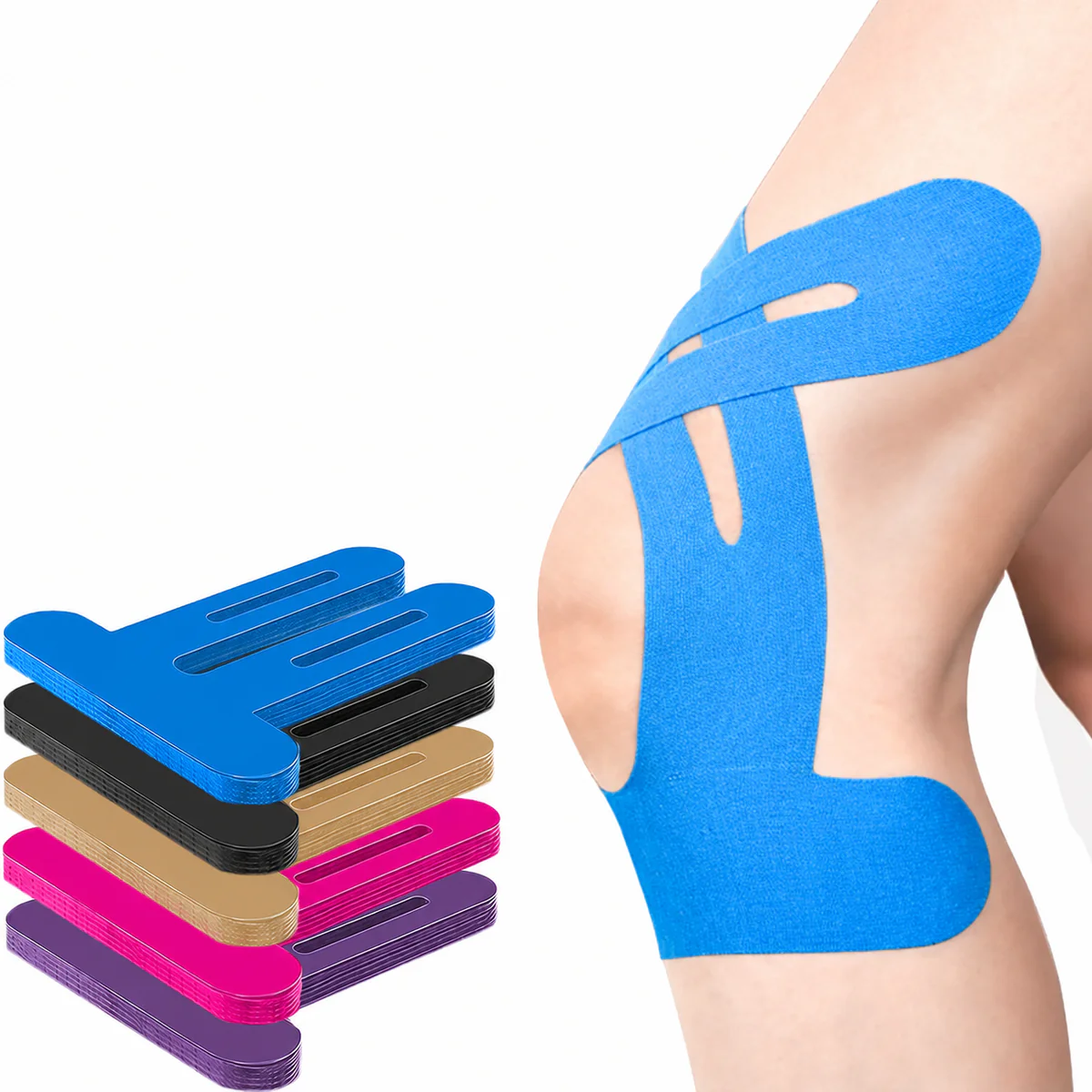 10-Piece Pack of Pre-Cut Knee Kinesiology Tape