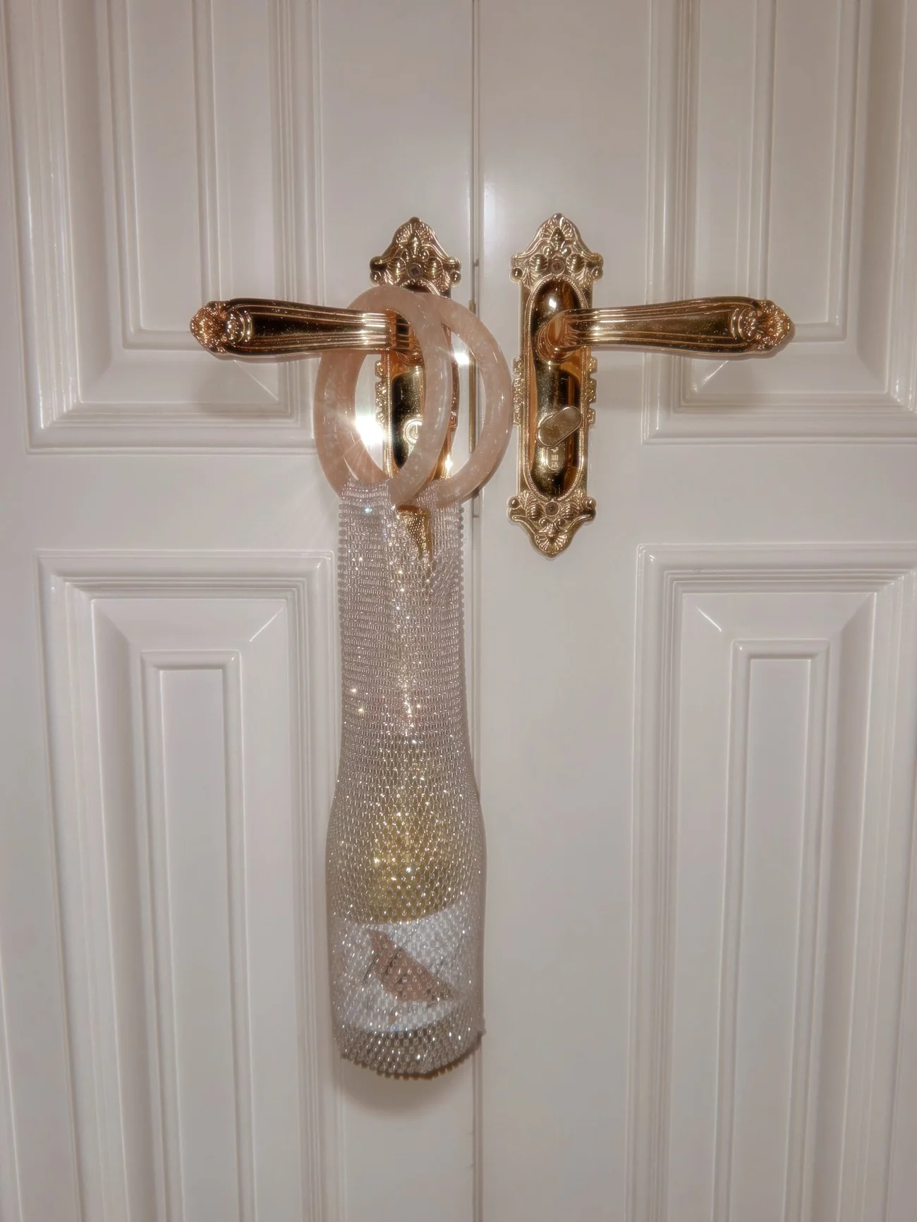 Crystal-Embellished Soft Wine Tote