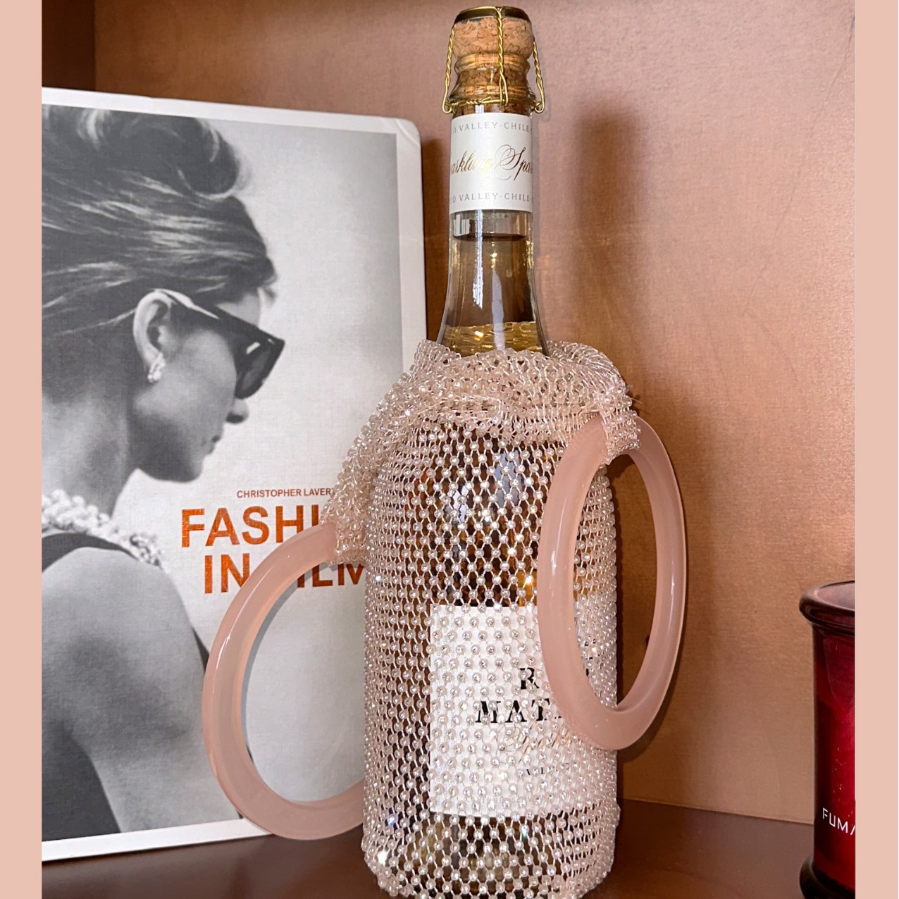 Crystal-Embellished Soft Wine Tote