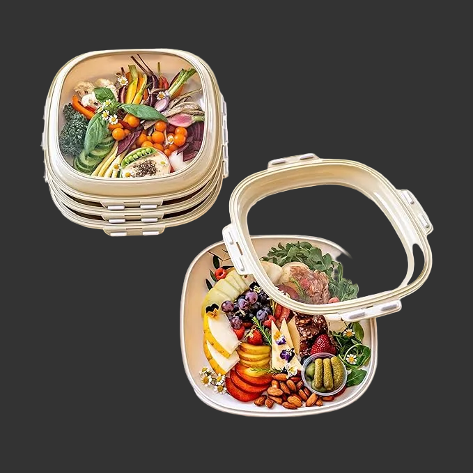 4-Piece Set of Double-Sided Elastic Food Storage Containers