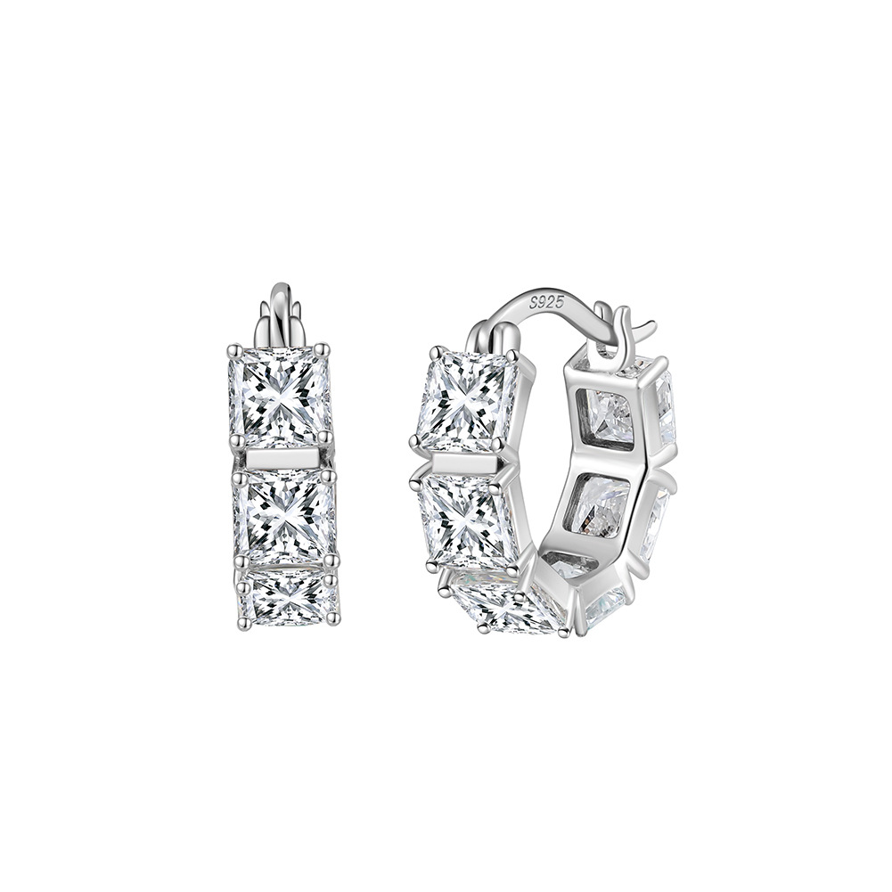 Geometric Square Diamond Earrings—Bold and Minimalist