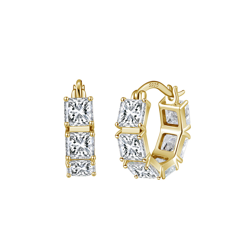 Geometric Square Diamond Earrings—Bold and Minimalist