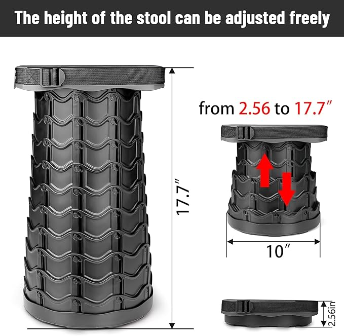 Upgraded Portable Retractable Folding Stool