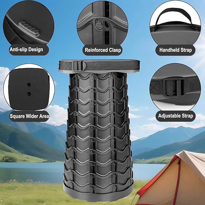 Upgraded Portable Retractable Folding Stool