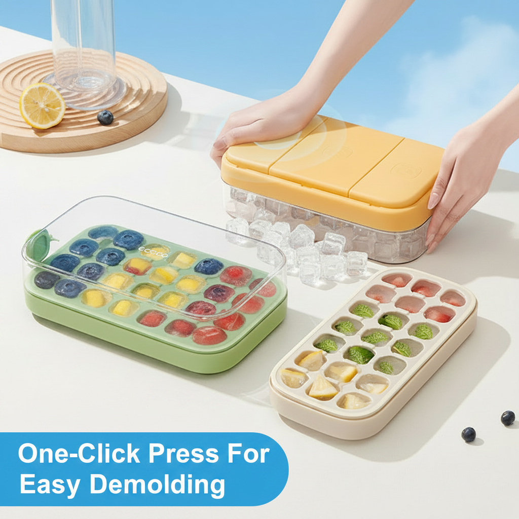 Press-Type Food-Grade Silicone Ice Cube Mold