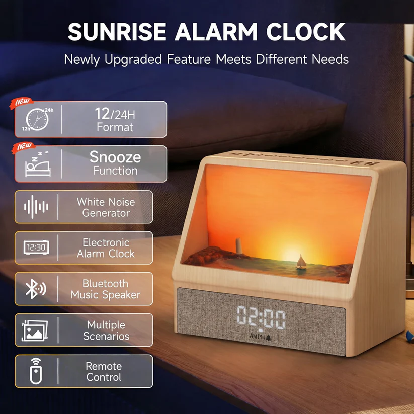 Simulated Sunrise Wake-up Light Alarm Clock
