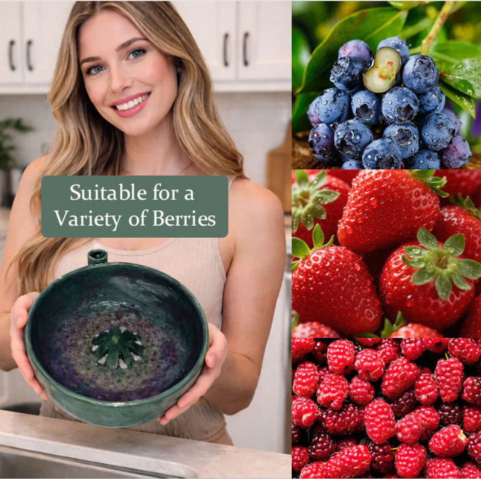 Ceramic Berry Self-Cleaning Swirl Bowl