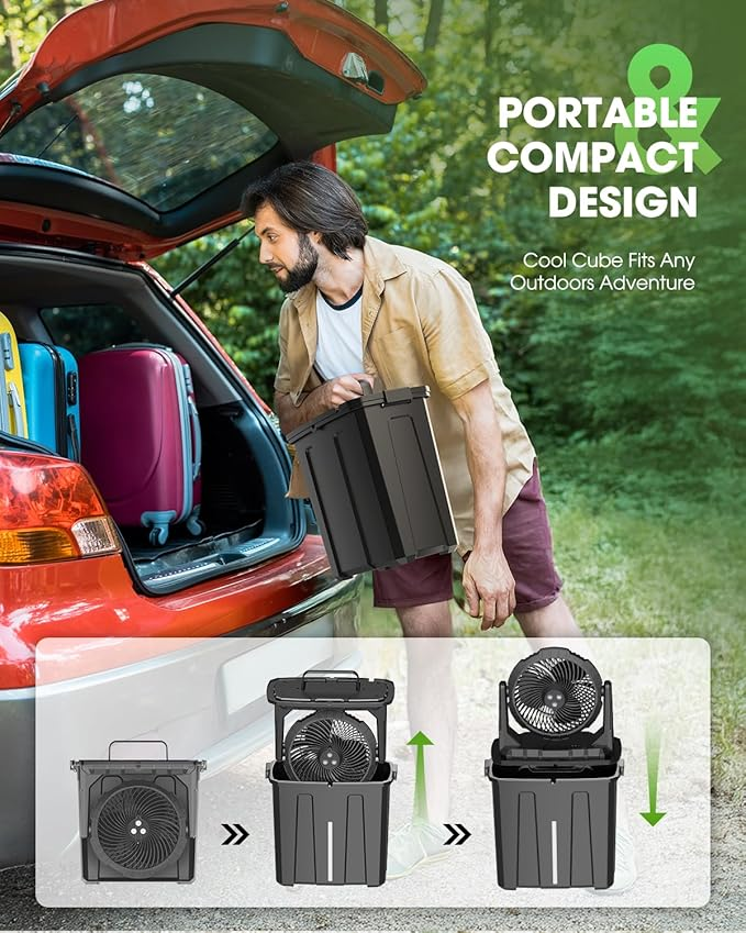 Portable Spray Tank Fan With Rechargeable Battery