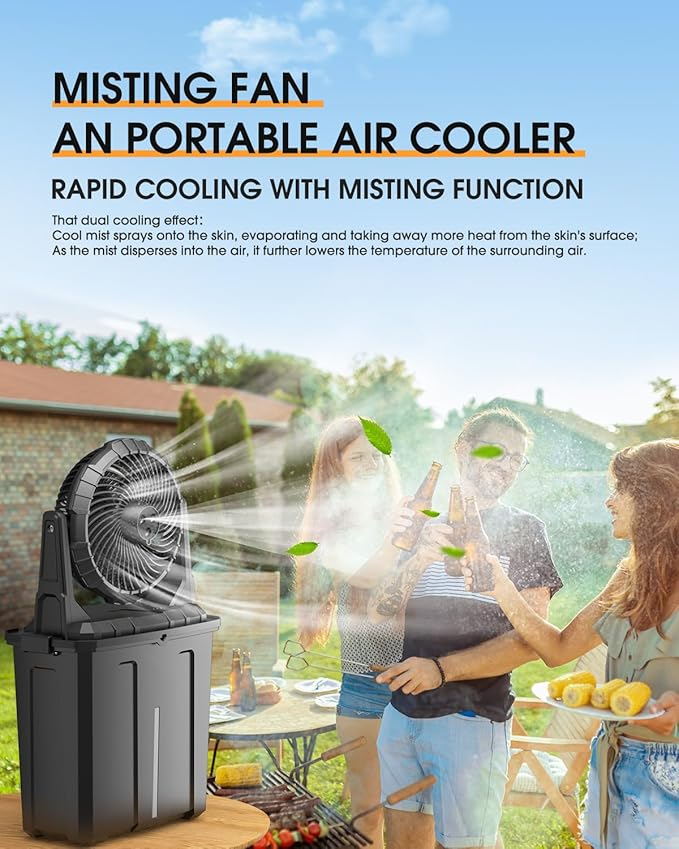 Portable Spray Tank Fan With Rechargeable Battery