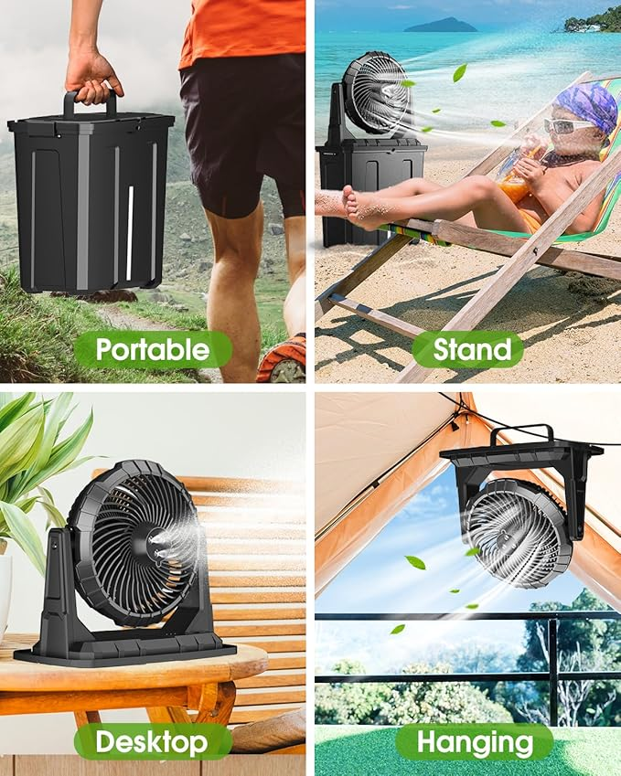 Portable Spray Tank Fan With Rechargeable Battery