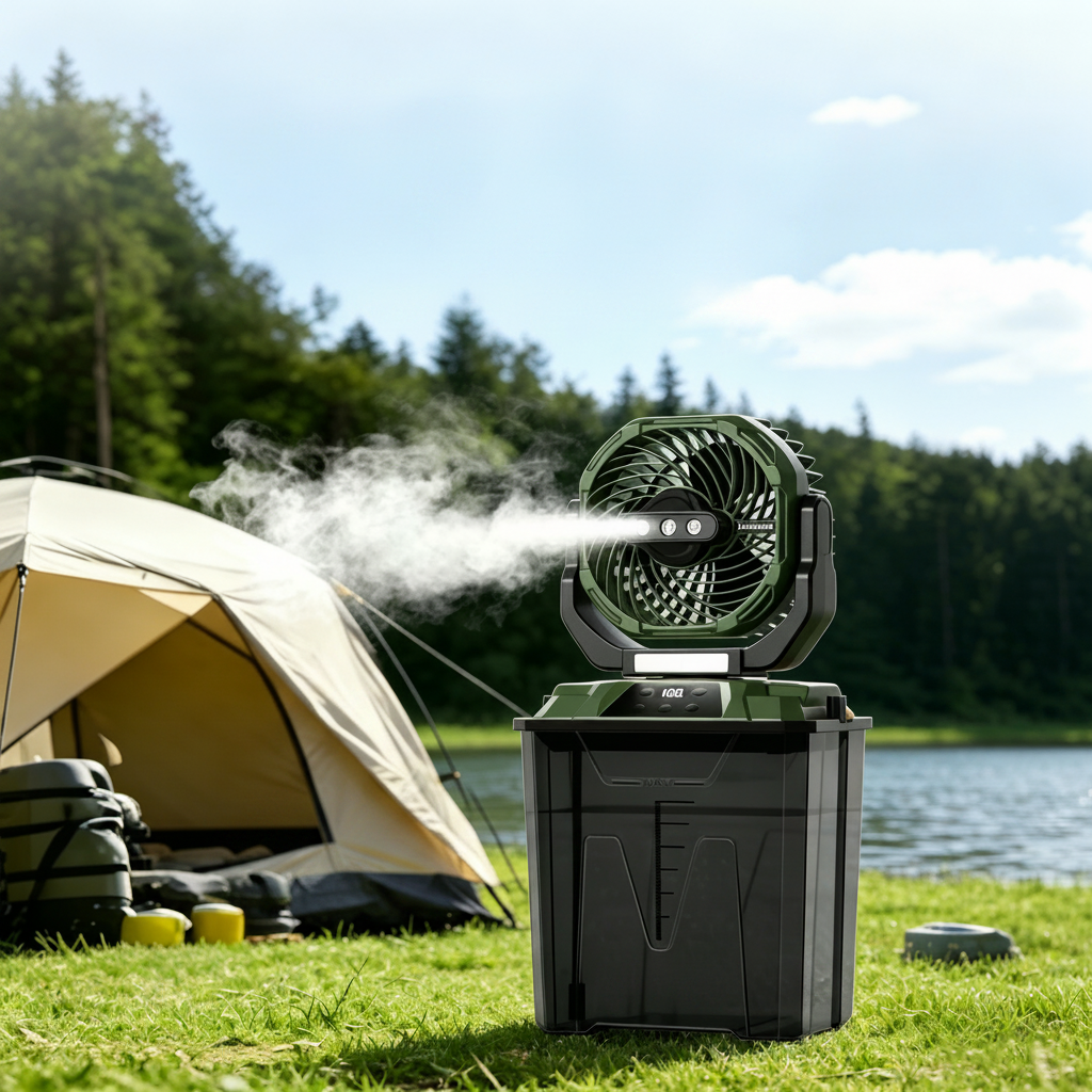 Portable Spray Tank Fan With Rechargeable Battery
