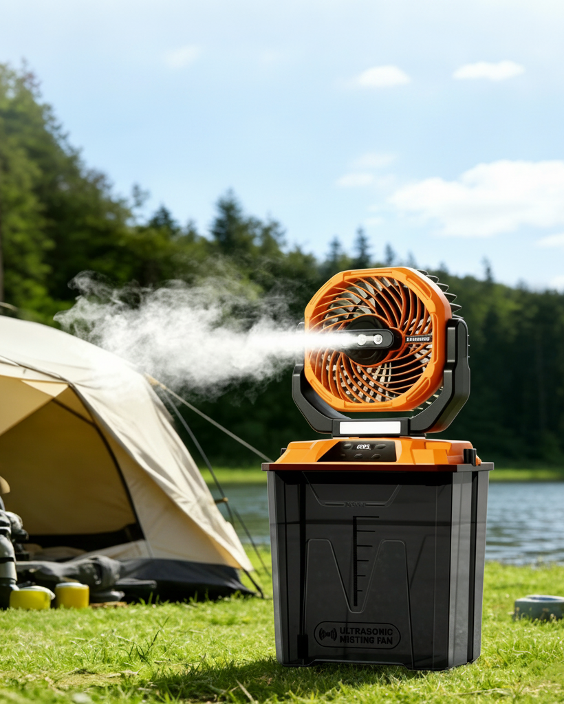 Portable Spray Tank Fan With Rechargeable Battery