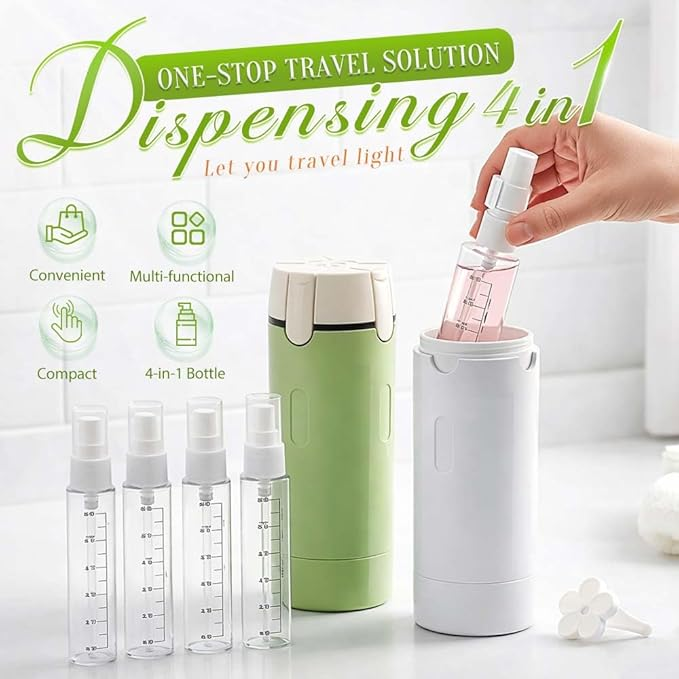 4-in-1 Portable Toiletries Dispenser Set
