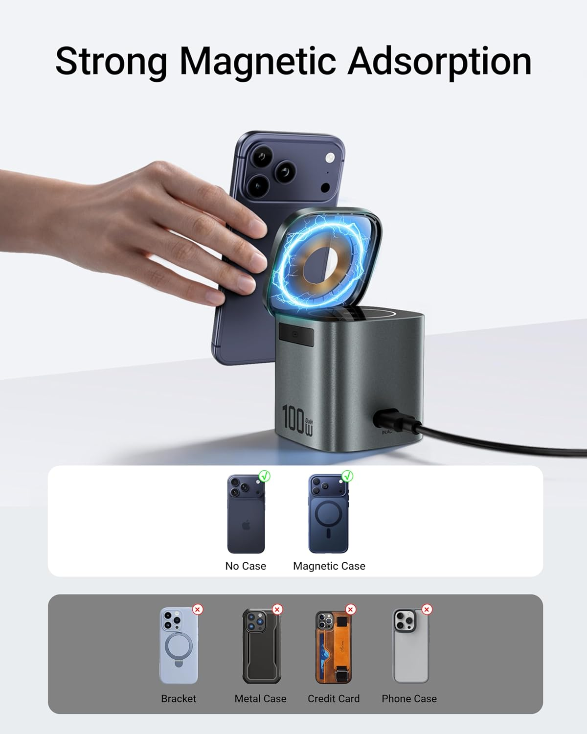 Rotating Rubik's Cube 6-in-1 Magnetic Wireless Charger