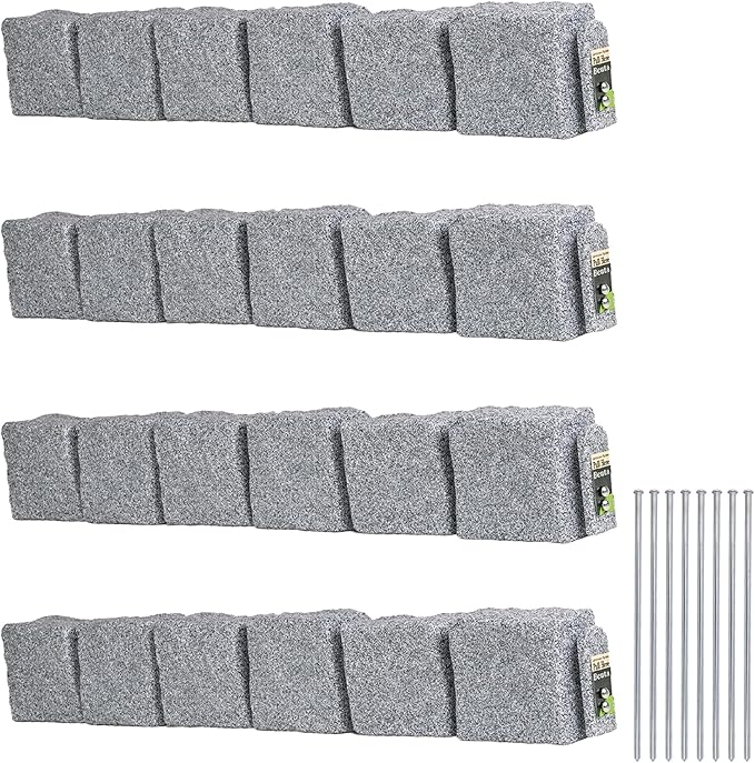 Outdoor Edge Decoration With Simulated Stones
