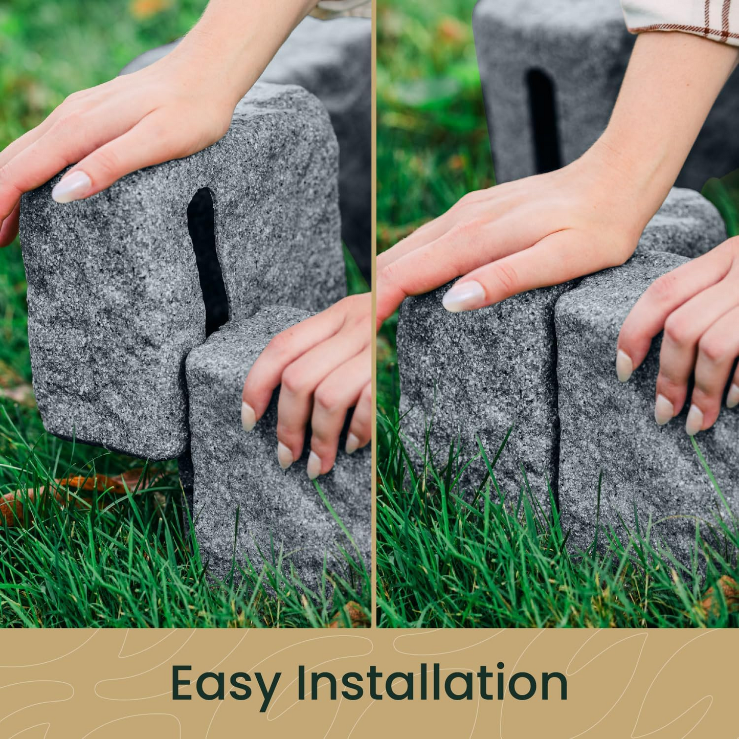 Outdoor Edge Decoration With Simulated Stones