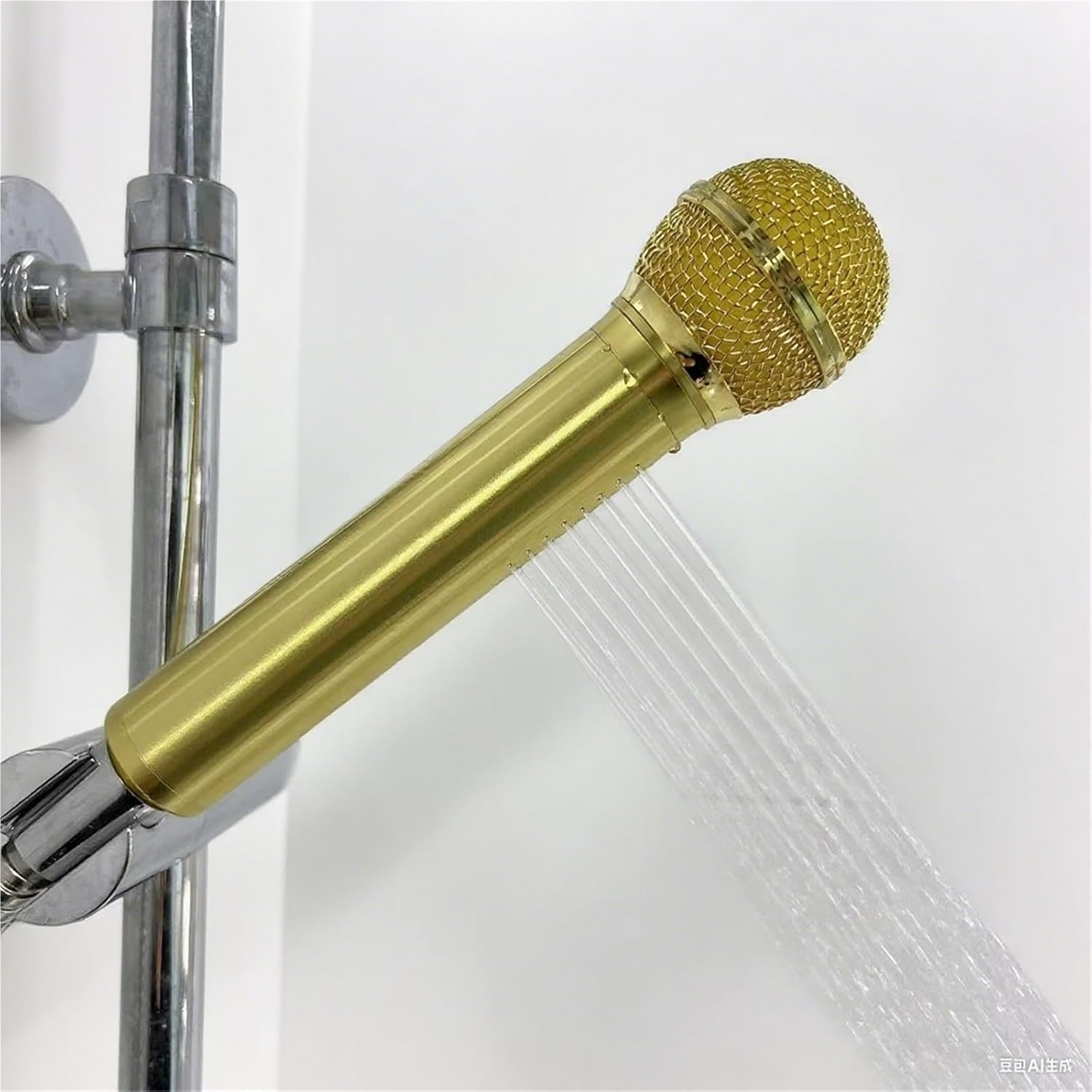 Metallic Microphone-Shaped Shower Head