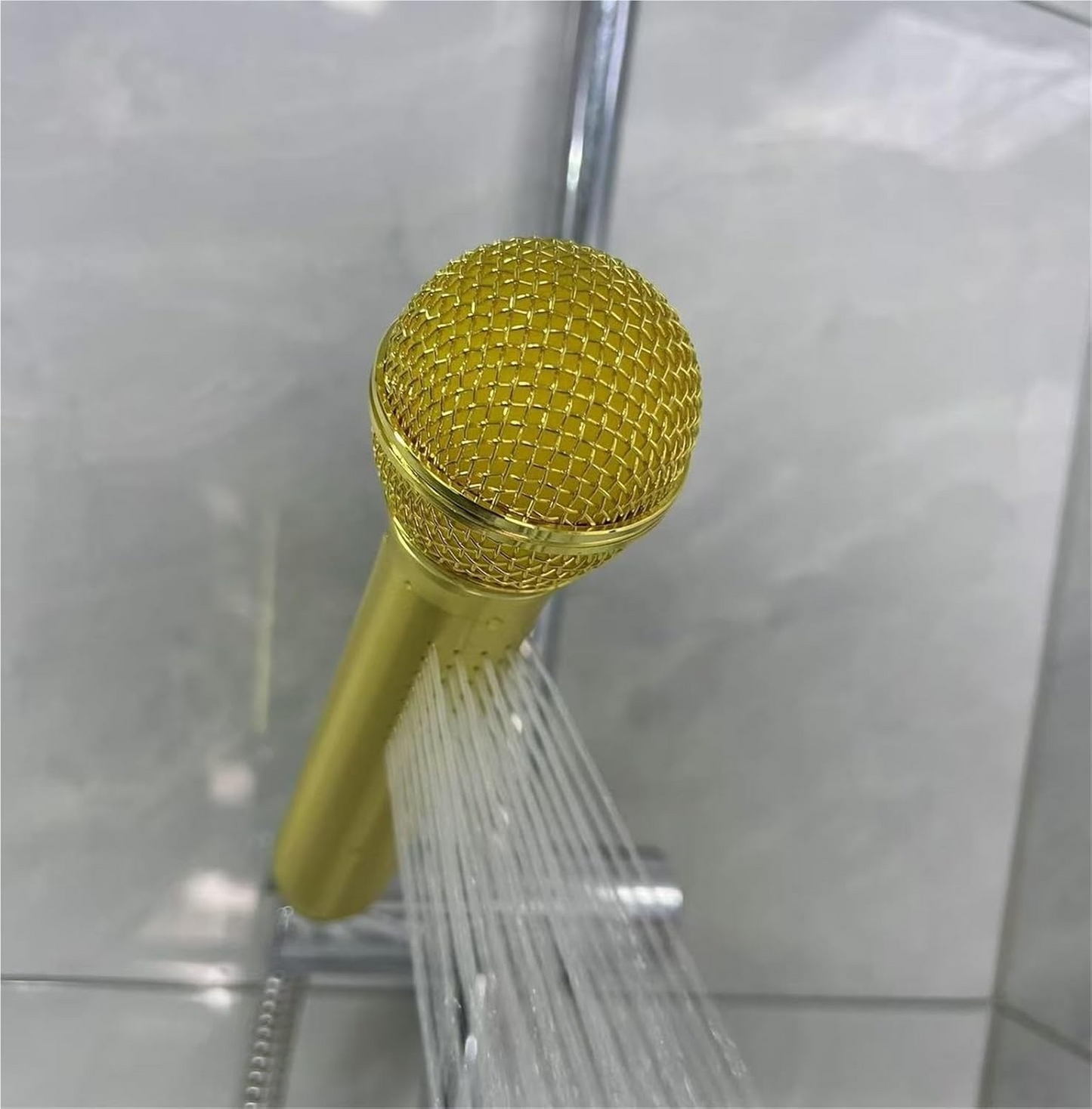 Metallic Microphone-Shaped Shower Head