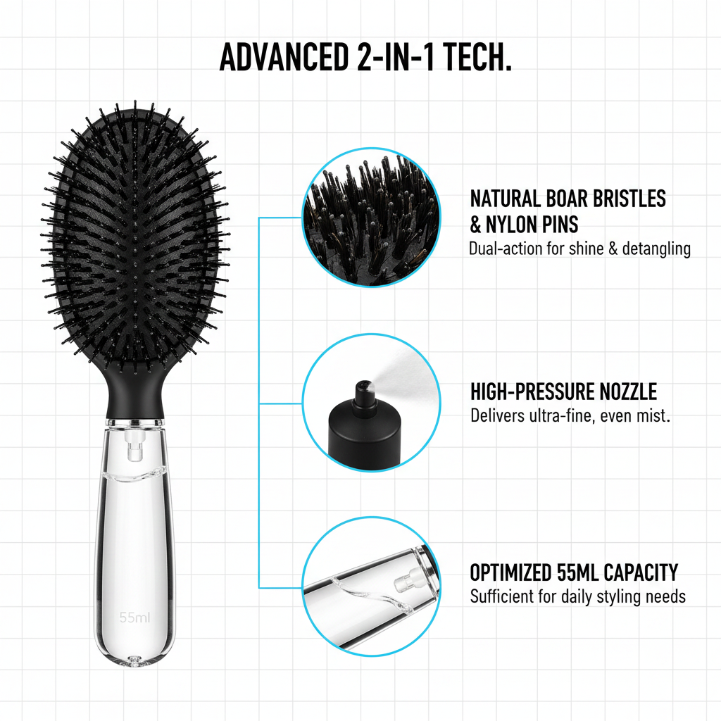 Smooth Cushion Comb With Spray Air