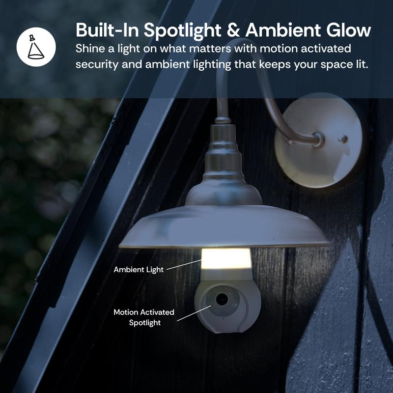 360-Degree Rotating Home Light Bulb Security Camera
