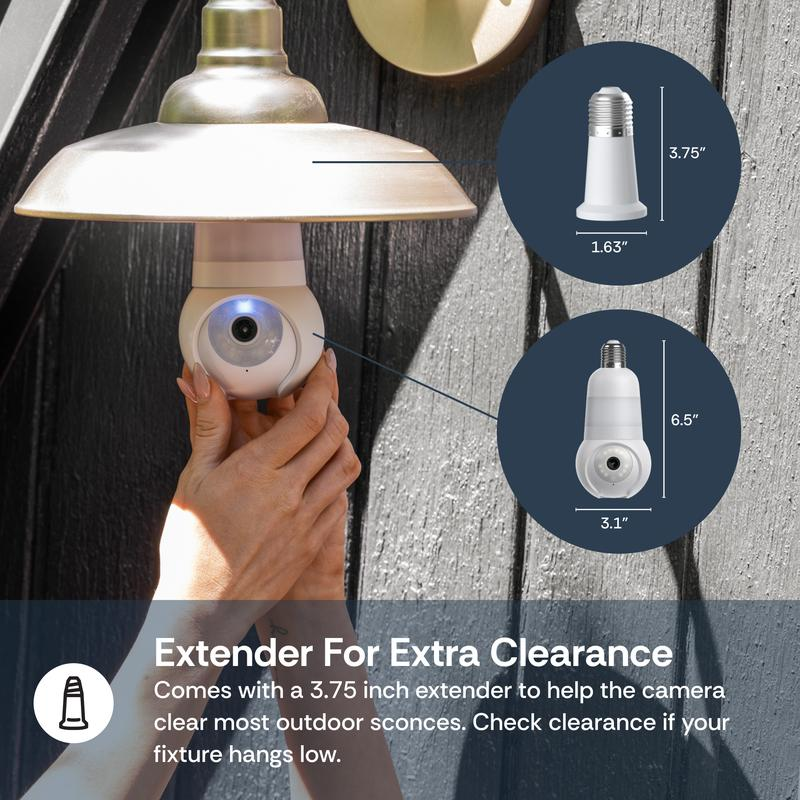 360-Degree Rotating Home Light Bulb Security Camera