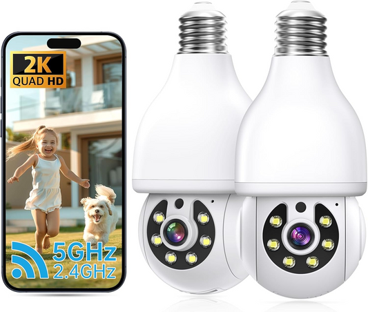 360-Degree Rotating Home Light Bulb Security Camera