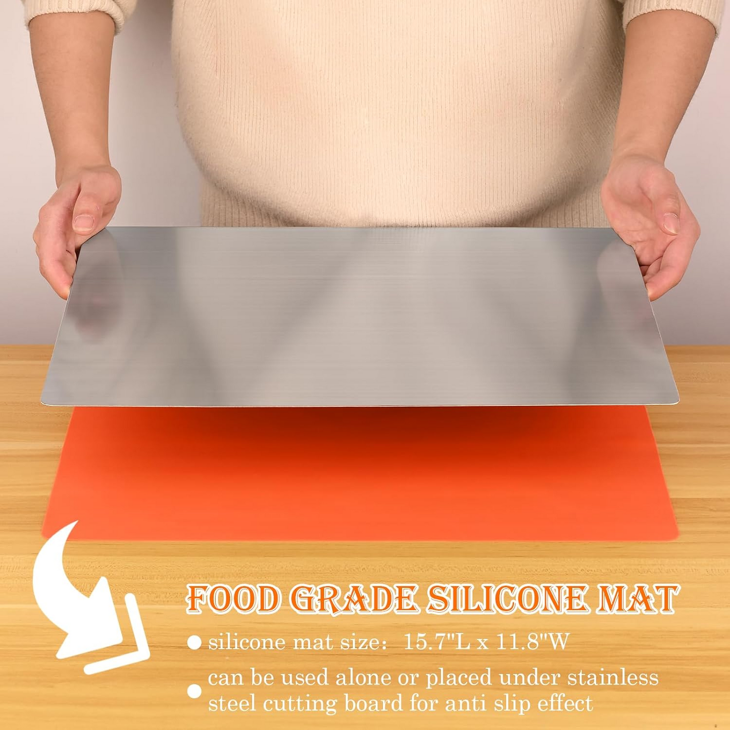 Stainless Steel Non-Slip Cutting Board
