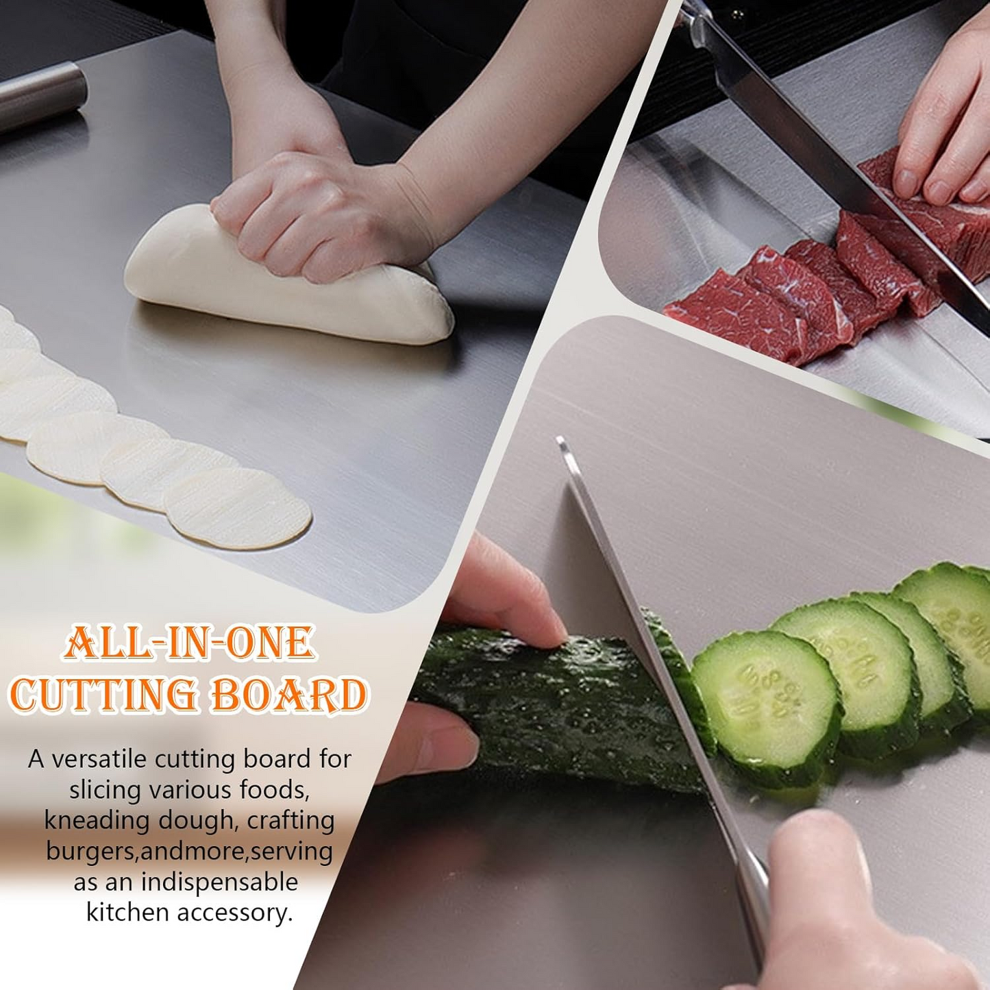 Stainless Steel Non-Slip Cutting Board