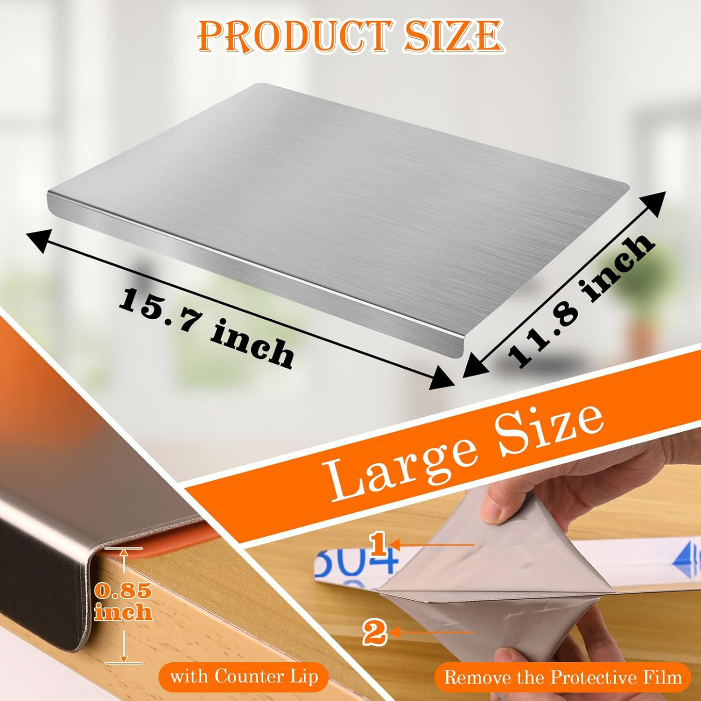 Stainless Steel Non-Slip Cutting Board