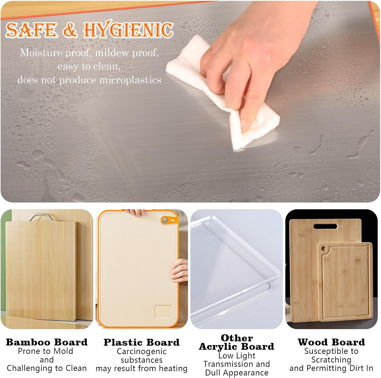 Stainless Steel Non-Slip Cutting Board