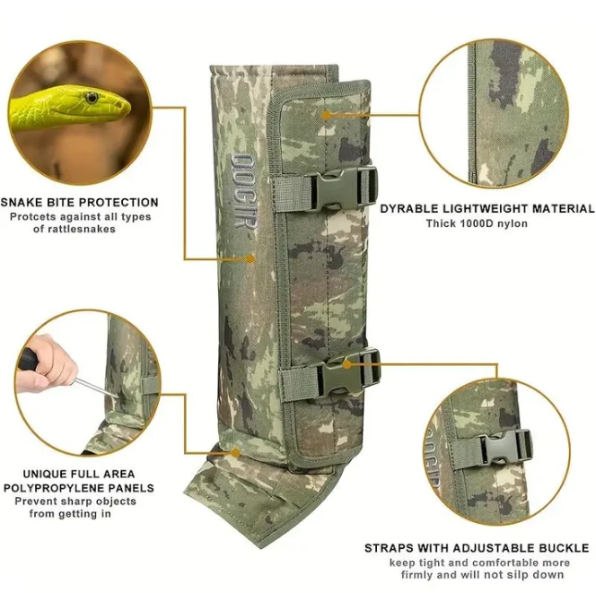 Adjustable Outdoor Anti-Snake Leg Gaiters Match Summer Combat Boots