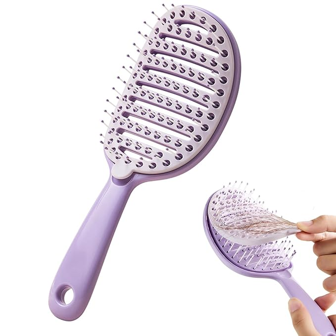Easy Self-Cleaning Vented Detangling Brush