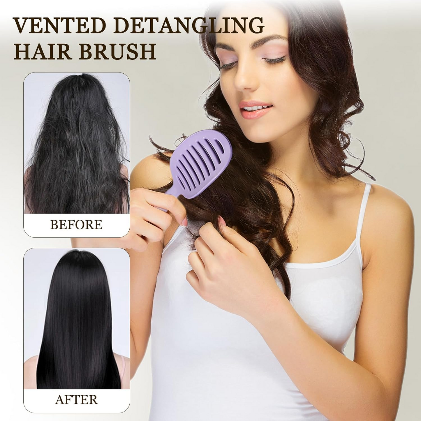 Easy Self-Cleaning Vented Detangling Brush