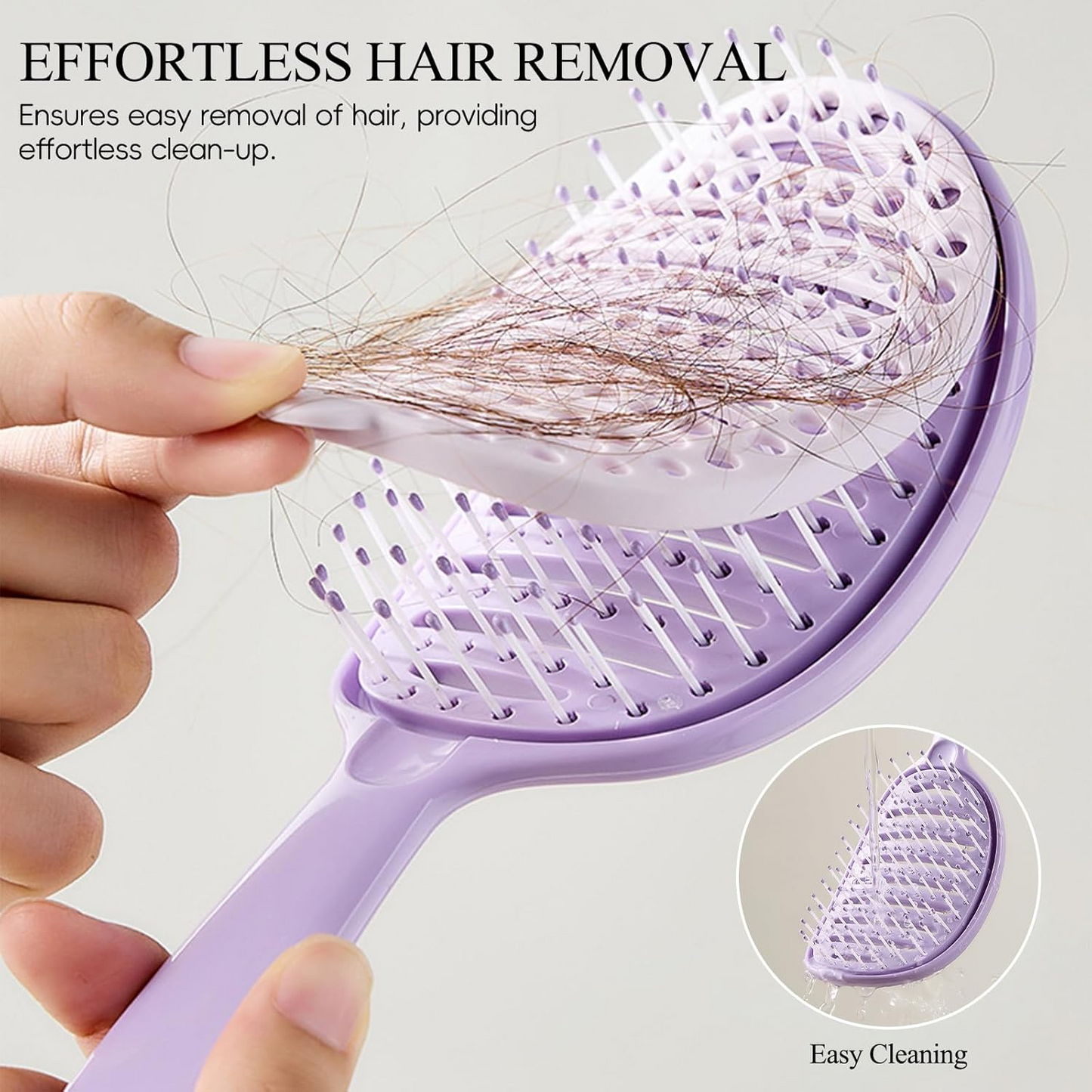 Easy Self-Cleaning Vented Detangling Brush