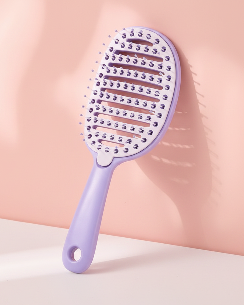 Easy Self-Cleaning Vented Detangling Brush