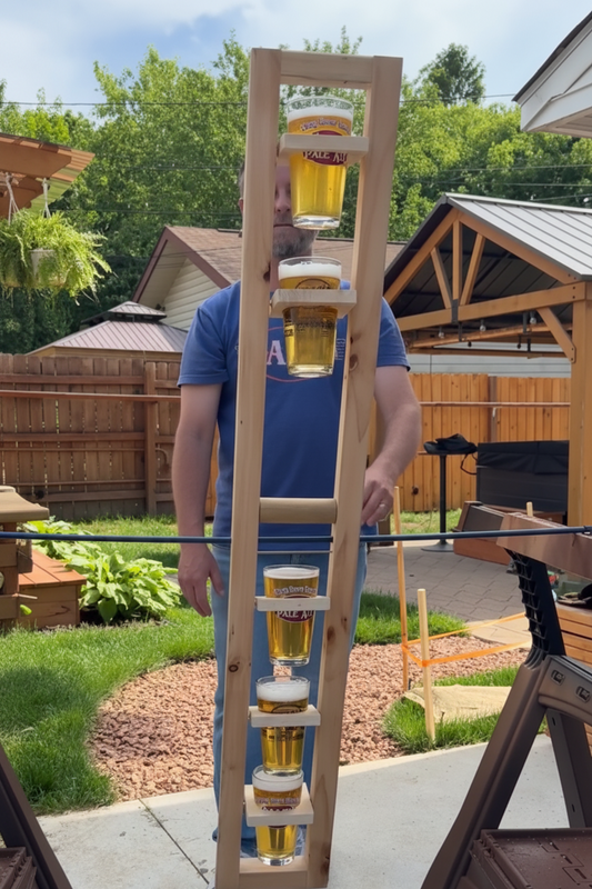 Homemade Wooden Gravity Beer Rack