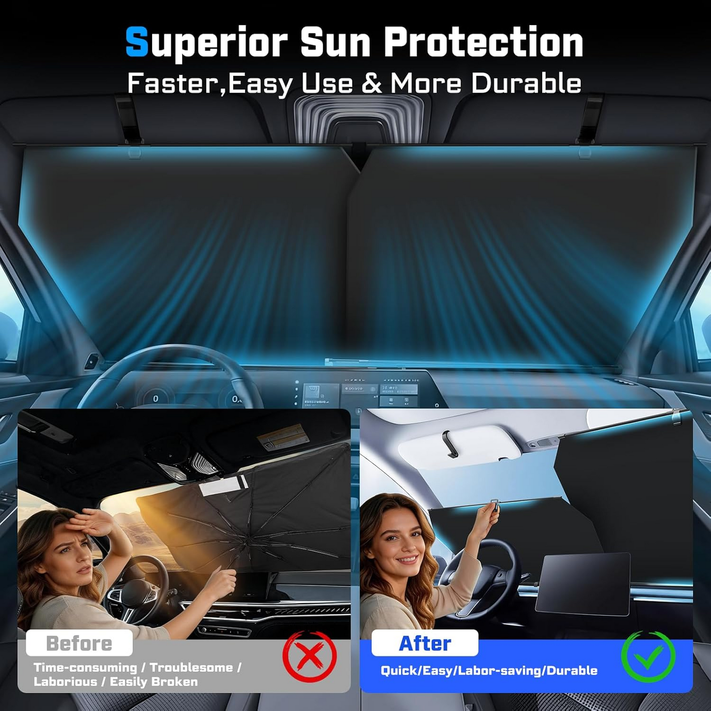 Adjustable Thickened Car Sunshade