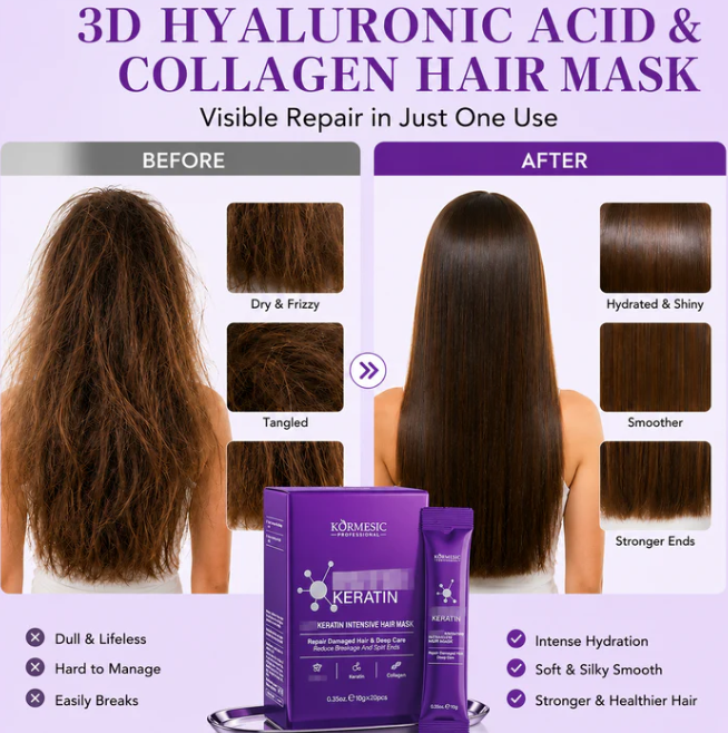 3D Hyaluronic Acid Collagen Hair Mask 10g (20 Pack)