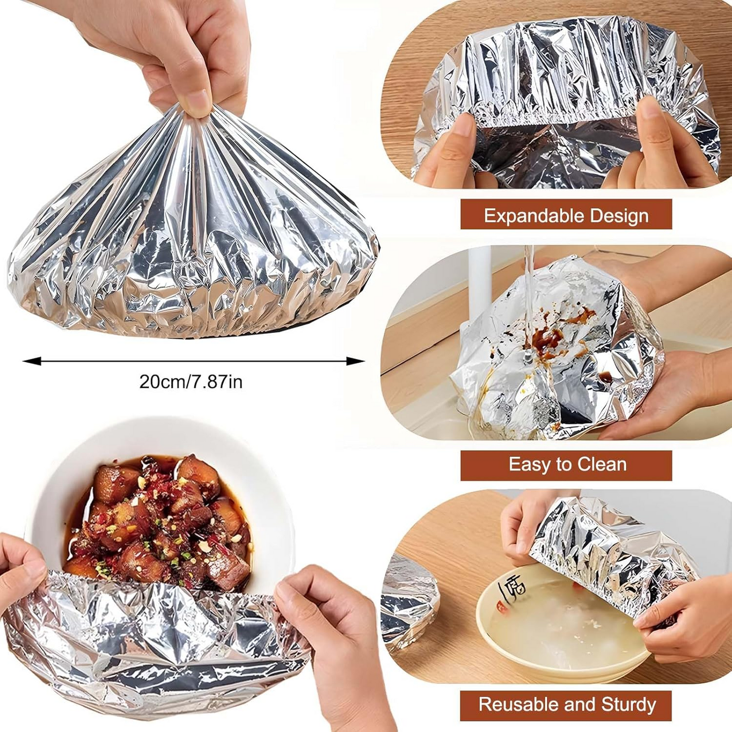 20 Pcs/Set Reusable Aluminum Foil Bowl