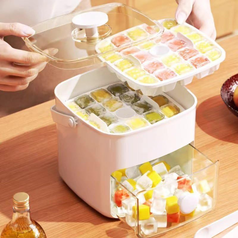Press-Type One-Piece Ice Maker With Ice Storage Box