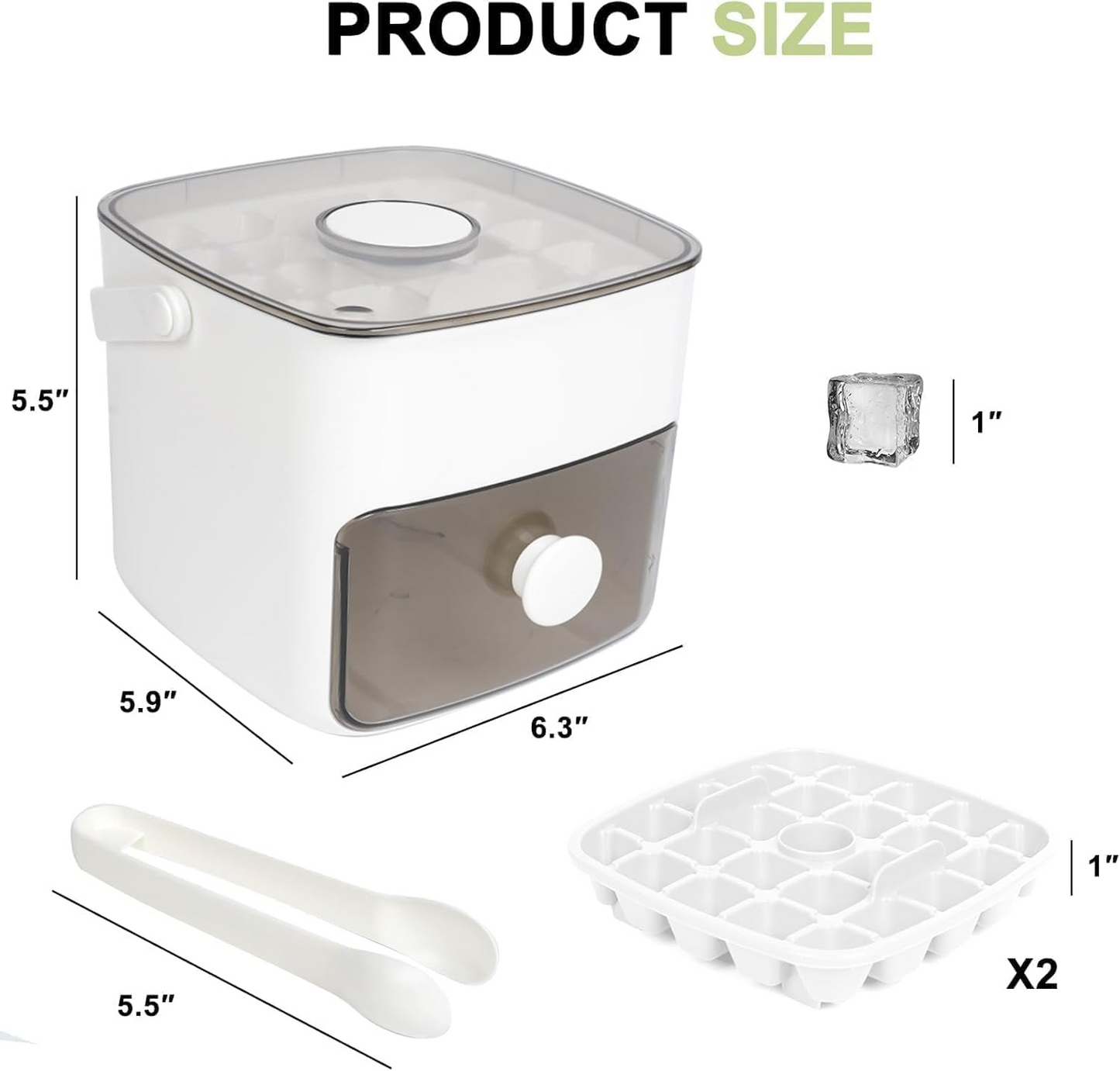 Press-Type One-Piece Ice Maker With Ice Storage Box
