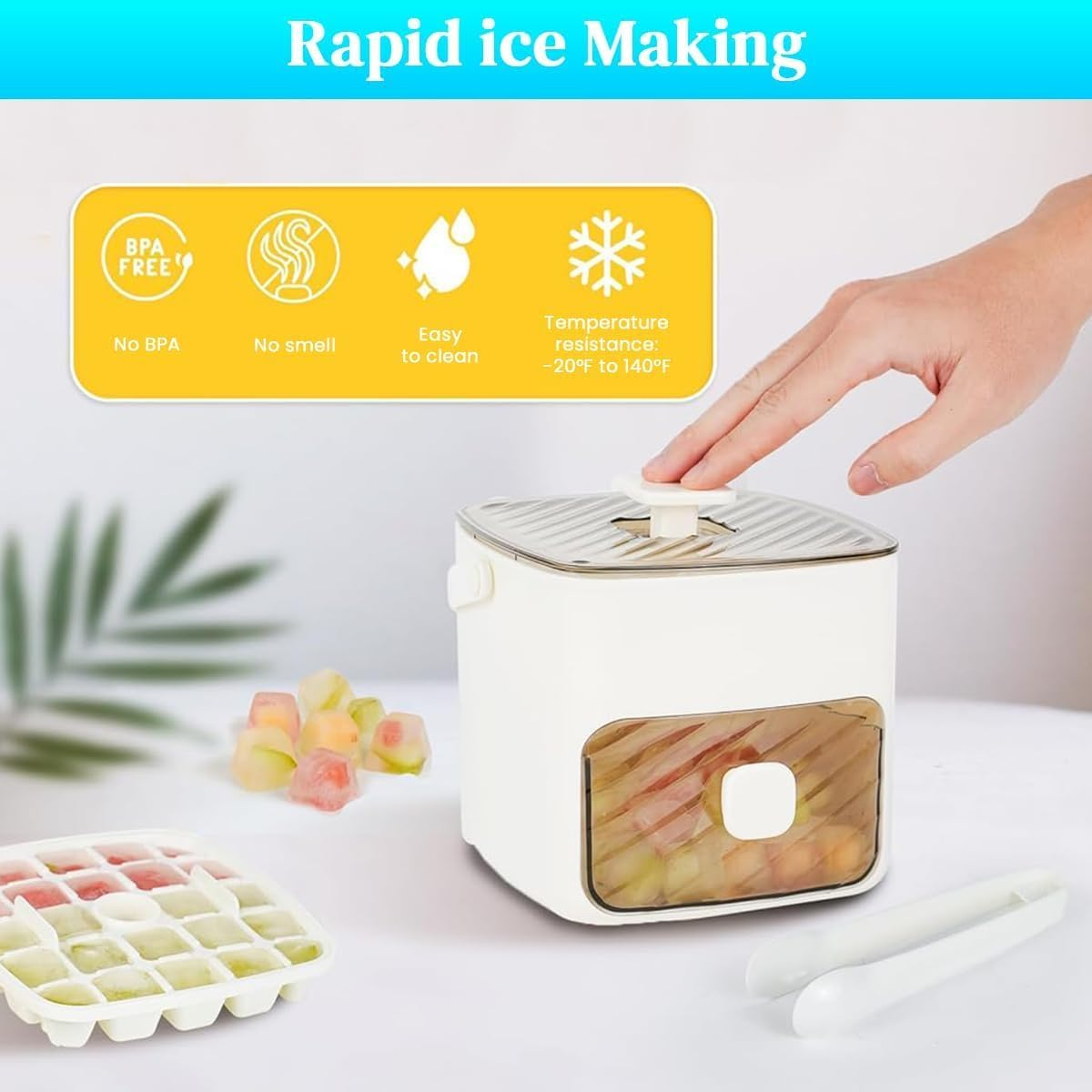 Press-Type One-Piece Ice Maker With Ice Storage Box