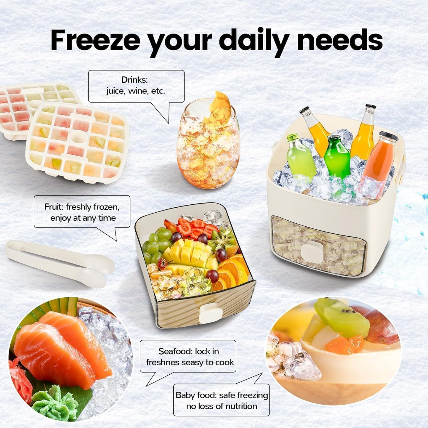 Press-Type One-Piece Ice Maker With Ice Storage Box