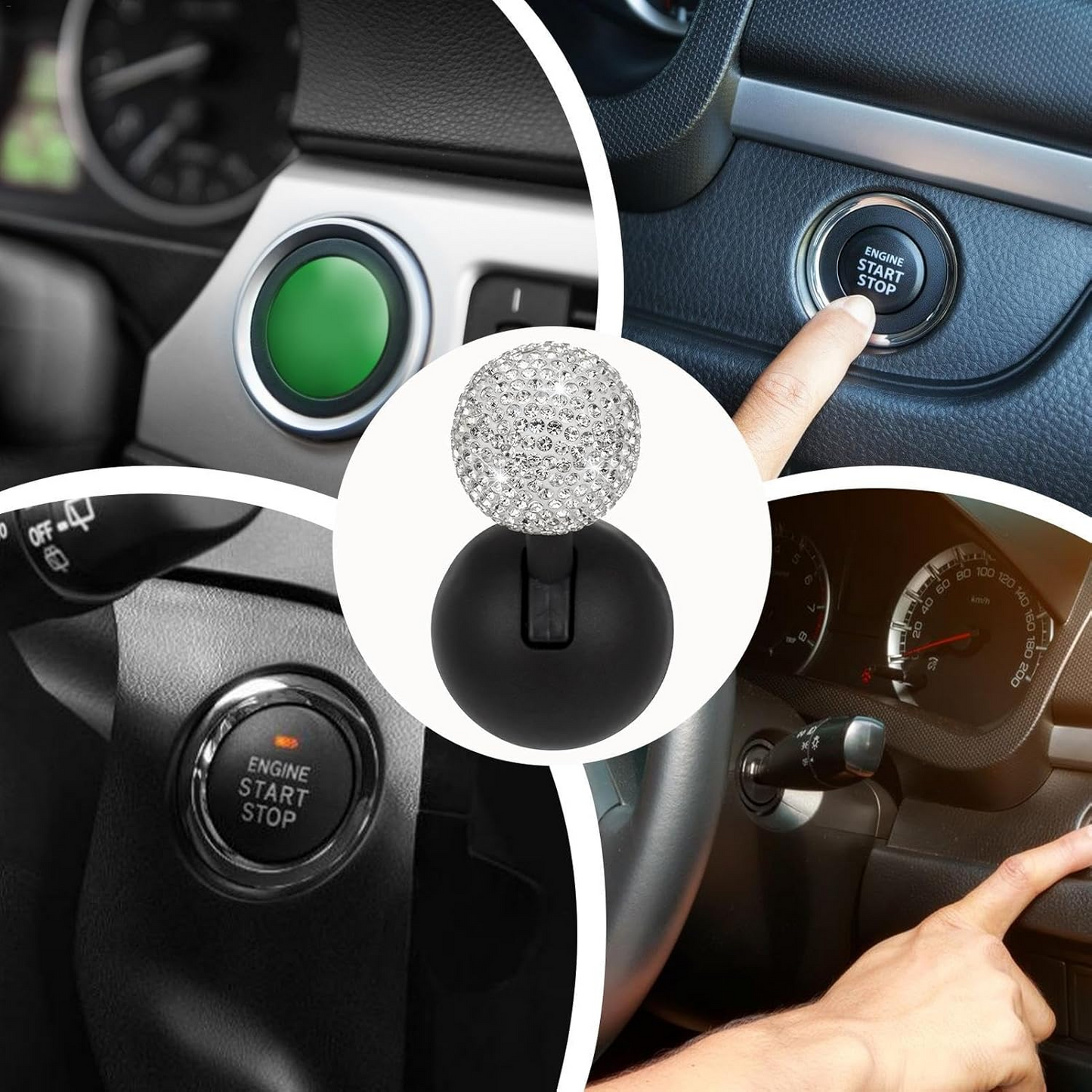 Decorative One-Button Car Start Button Rocker