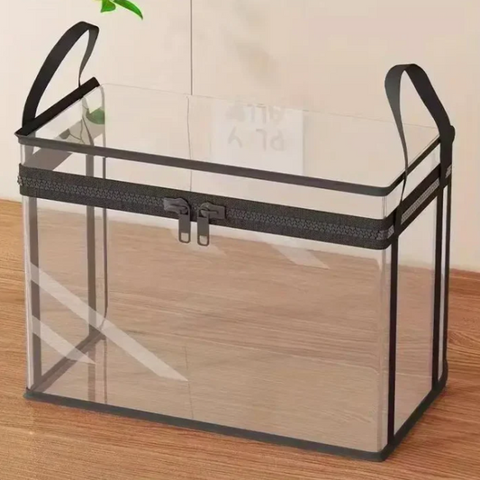 Large Transparent Storage Box With Zipper Lid