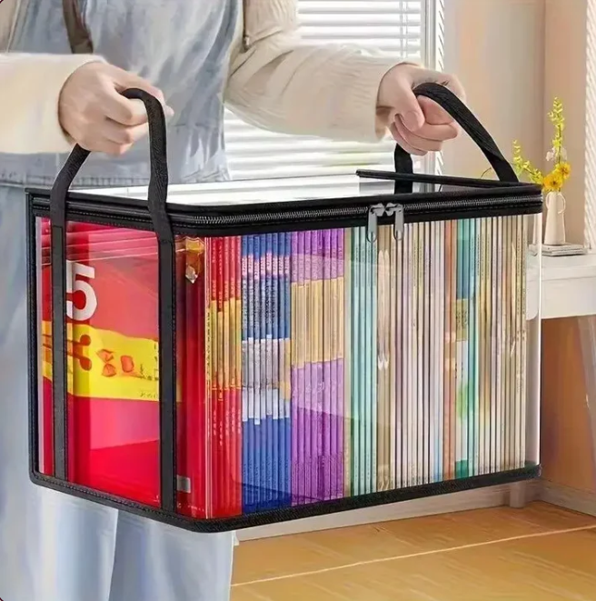 Large Transparent Storage Box With Zipper Lid